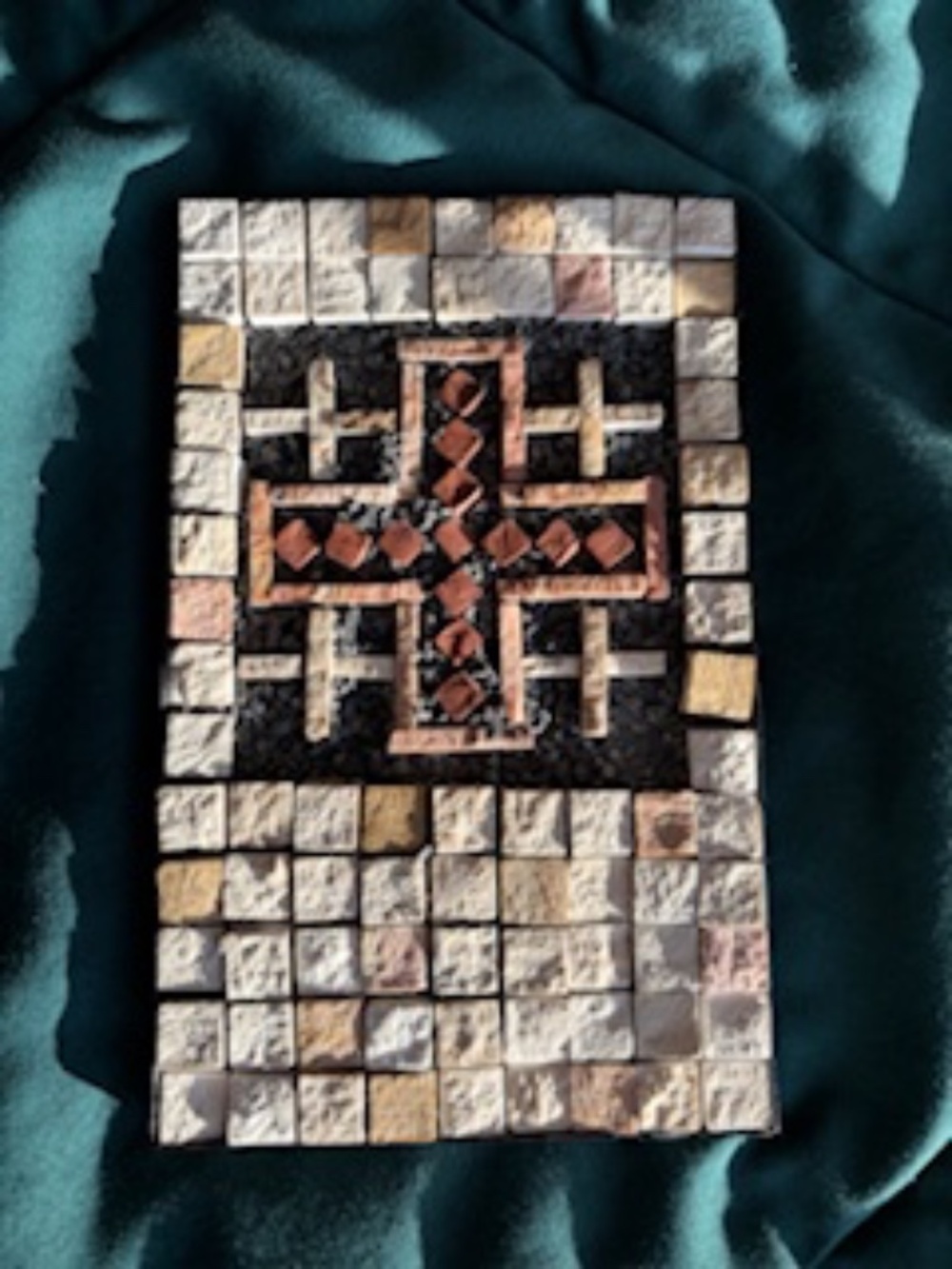ISRAELI MADE Vintage Cross Wall Mosaic Eilon Mosaic